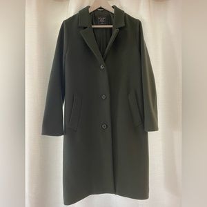 Abercrombie Wool-Blend Dad Coat Dark Green